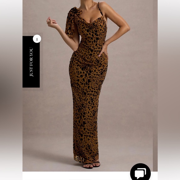 Club L London YASMIN
LEOPARD PRINT VELVET STRAPPY MAXI DRESS WITH BOW size 6 NWT - Picture 3 of 5